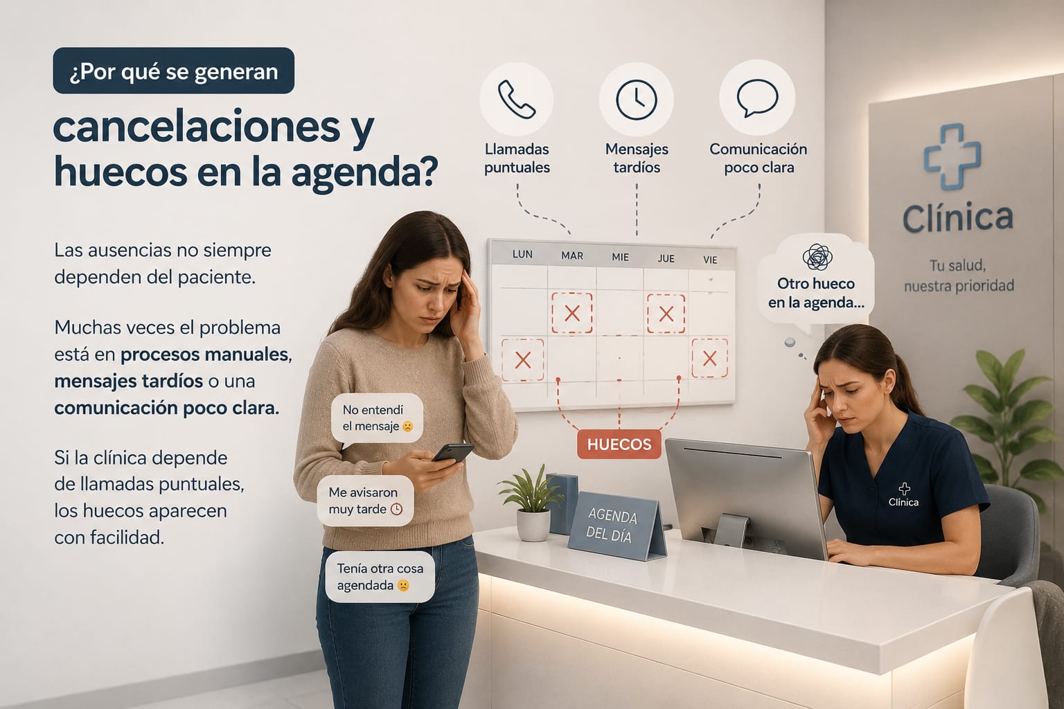 Cancelaciones y agenda desordenada